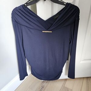 Donna Karan Deep Blue Long Sleeve Top
